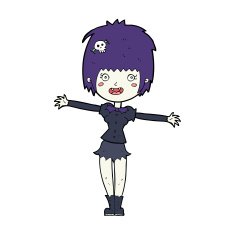cartoon happy vampire girl N53