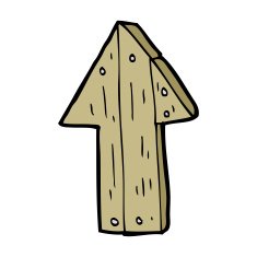 cartoon wooden direction arrow N21