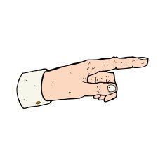 cartoon pointing hand N78