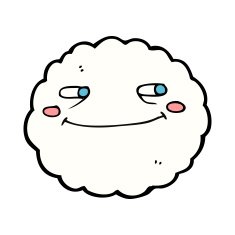 cartoon happy cloud N18