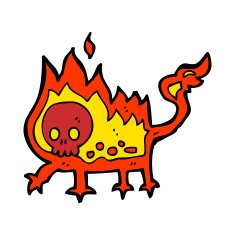 cartoon little fire demon N36