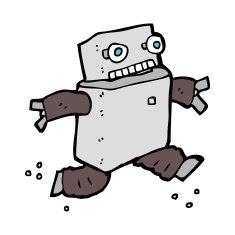 cartoon running robot N13