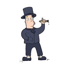 cartoon smoking gentleman N13