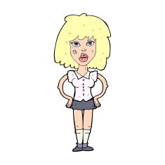 cartoon woman been in fight N14