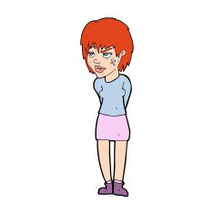 cartoon woman with plaster on face N28