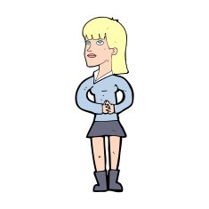 cartoon woman waiting N22