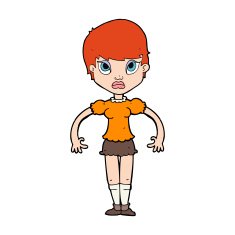cartoon woman looking annoyed N14