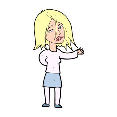cartoon unhappy woman N14