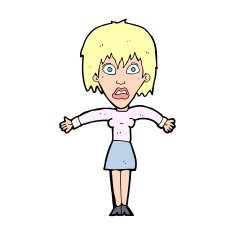 cartoon shocked woman N140