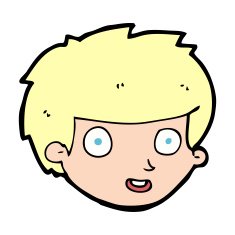 cartoon happy boy's face N28