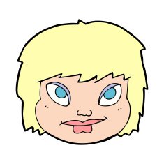 cartoon female face N210