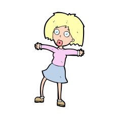 cartoon surprised woman N329