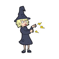 Cartoon Witch Casting Spell N32