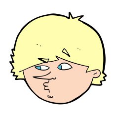 cartoon suspiscious man