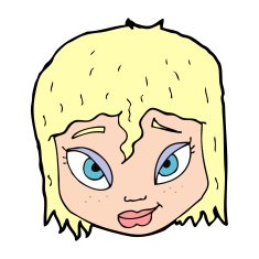 cartoon female face N211