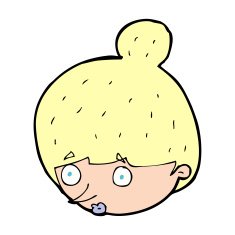 cartoon surprised woman's face N15
