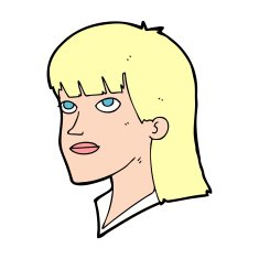 cartoon serious woman N28