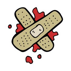 cartoon bloody medical plaster N14