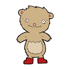 cartoon teddy bear wearing boots N5