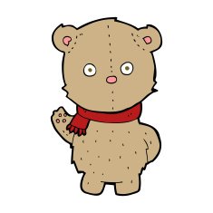 cartoon teddy bear wearing scarf N32