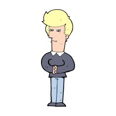 cartoon man narrowing his eyes N14