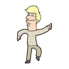 cartoon worried man pointing N41