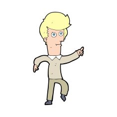 Cartoon Man Pointing N292