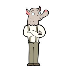 cartoon friendly werewolf N20