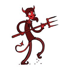 Cartoon Devil With Pitchfork N38