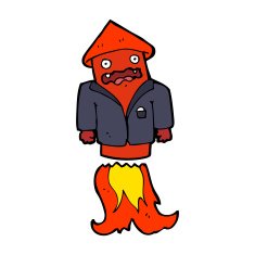 cartoon firework in business suit N14