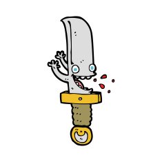 crazy knife cartoon character N14