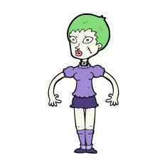 cartoon zombie monster woman N14
