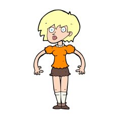 cartoon suprised woman N16