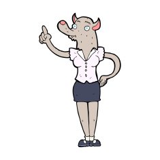 cartoon werewolf woman with idea N10