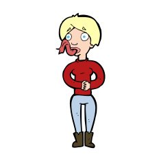 cartoon woman with snake tongue N27