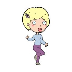 cartoon suprised woman N17