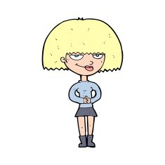 cartoon sly woman N14