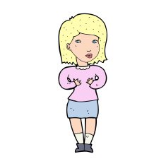 cartoon woman making excuses N26