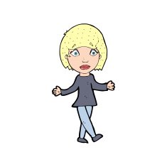cartoon suprised woman N18