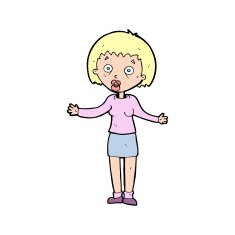 cartoon woman making excuses N27