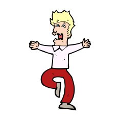 cartoon terrified man N395