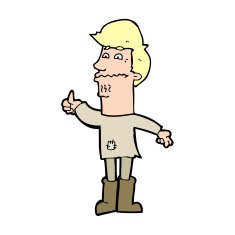cartoon nervous man N222