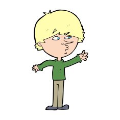 cartoon worried man reaching N28