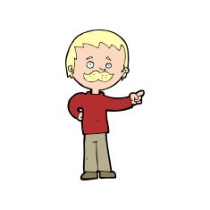 cartoon man with mustache pointing N42