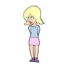 cartoon annoyed woman N272