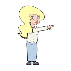 cartoon pretty woman pointing N55