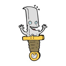 crazy cartoon knife character N14