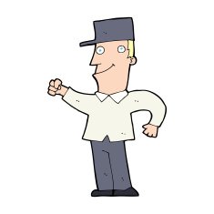cartoon man punching air N14