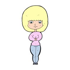 cartoon shy woman N67