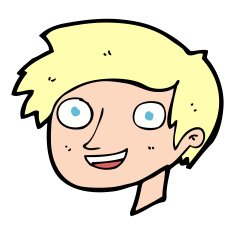 cartoon happy boy face N66